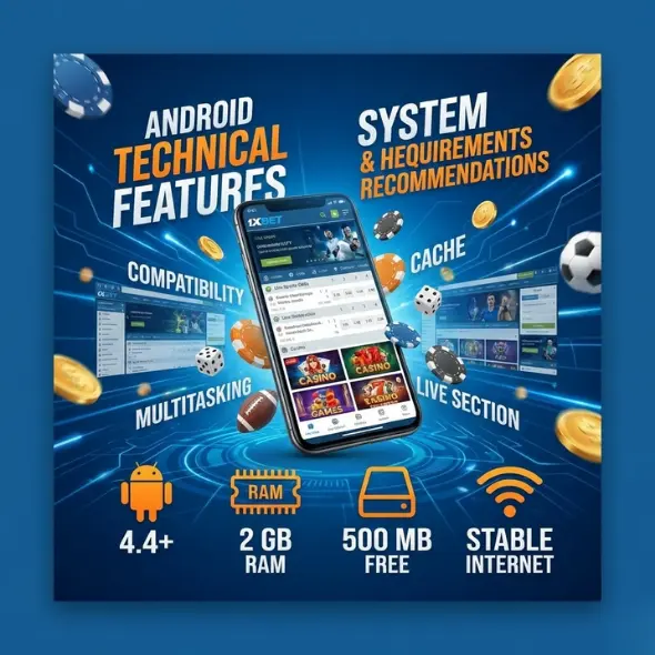 Технические особенности Android-версии 1xBet